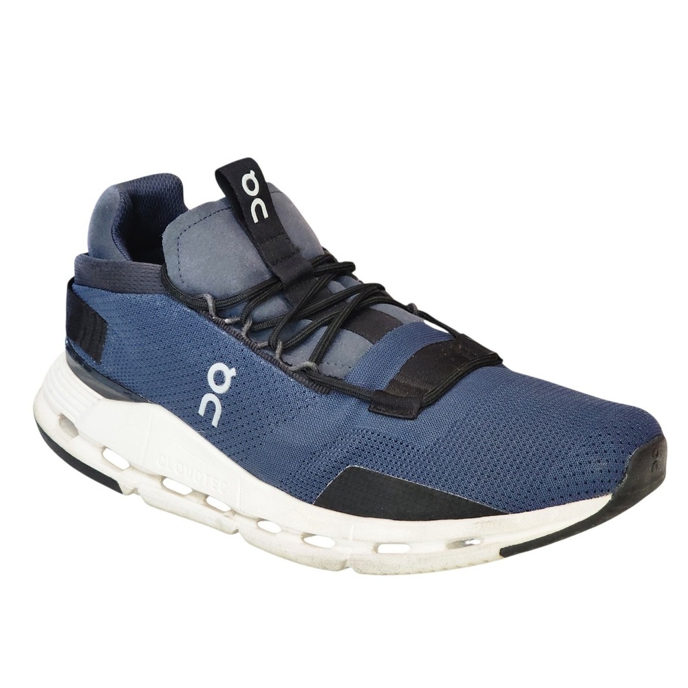On Cloudnova Mens 9.5 Navy Blue Black Running Shoes Sneakers 26.99117